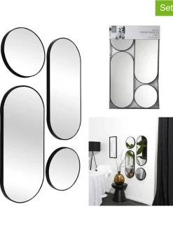 Rétro Chic Spiegel<4er-Set: Wandspiegel "Versa" in Schwarz