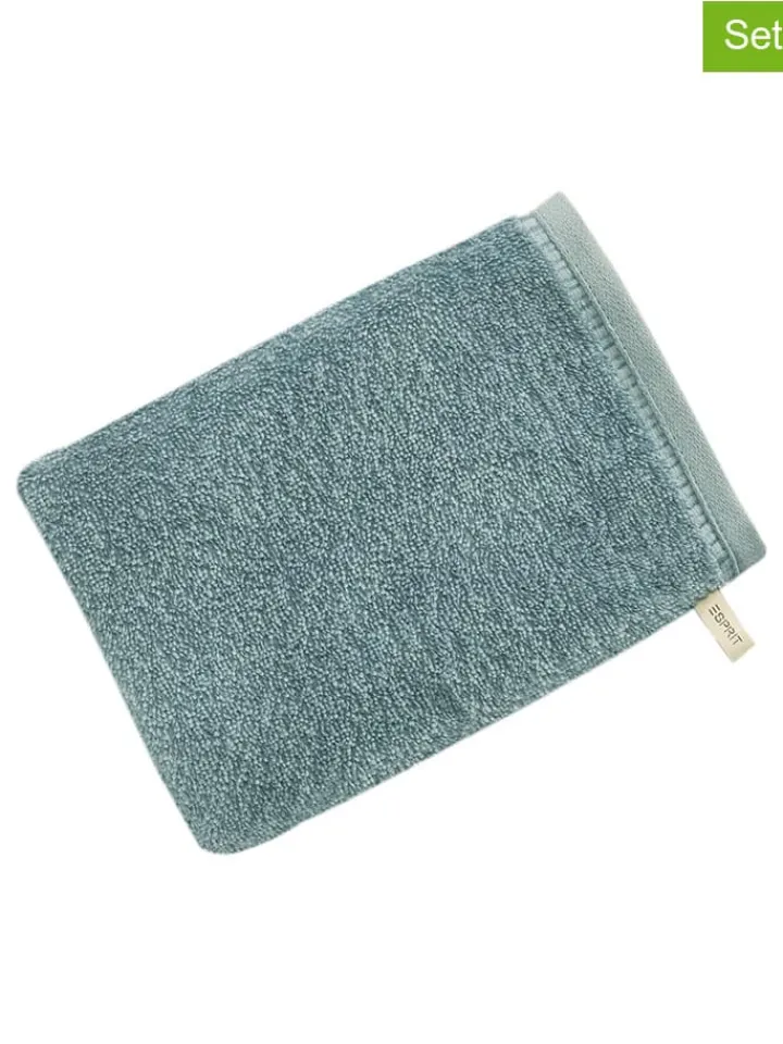 ESPRIT Badtextilien<6er-Set: Waschhandschuhe ''Modern Solid'' in Blau