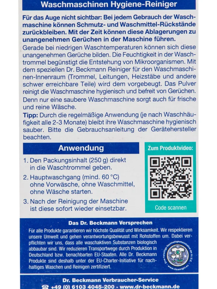 Dr. Beckmann Putz- & Waschutensilien<3er-Set: Waschmaschinen-Hygiene-Reiniger, je 250 g
