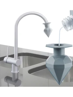 Wenko Weitere Haushaltshelfer<2er-Set: Wasserhahn-Entkalker in Grau - (H)7 x Ø 5 cm