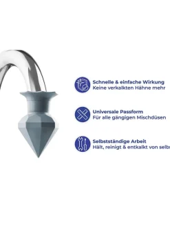Wenko Weitere Haushaltshelfer<2er-Set: Wasserhahn-Entkalker in Grau - (H)7 x Ø 5 cm