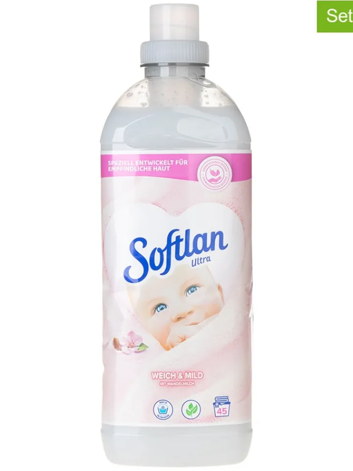 Softlan Putz- & Waschutensilien<6er-Set: Weichspüler " Weich & Mild", je 1 l