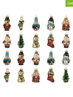 Clayre & Eef Weihnachtsschmuck<20er-Set: Weihnachtsanhänger in Bunt - (H)4 cm