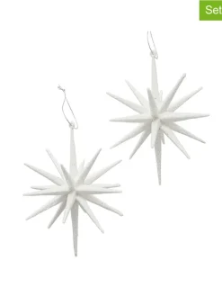 Boltze Weihnachtsschmuck<2er-Set: Weihnachtsanhänger "Tove" in Weiß - Ø 15 cm