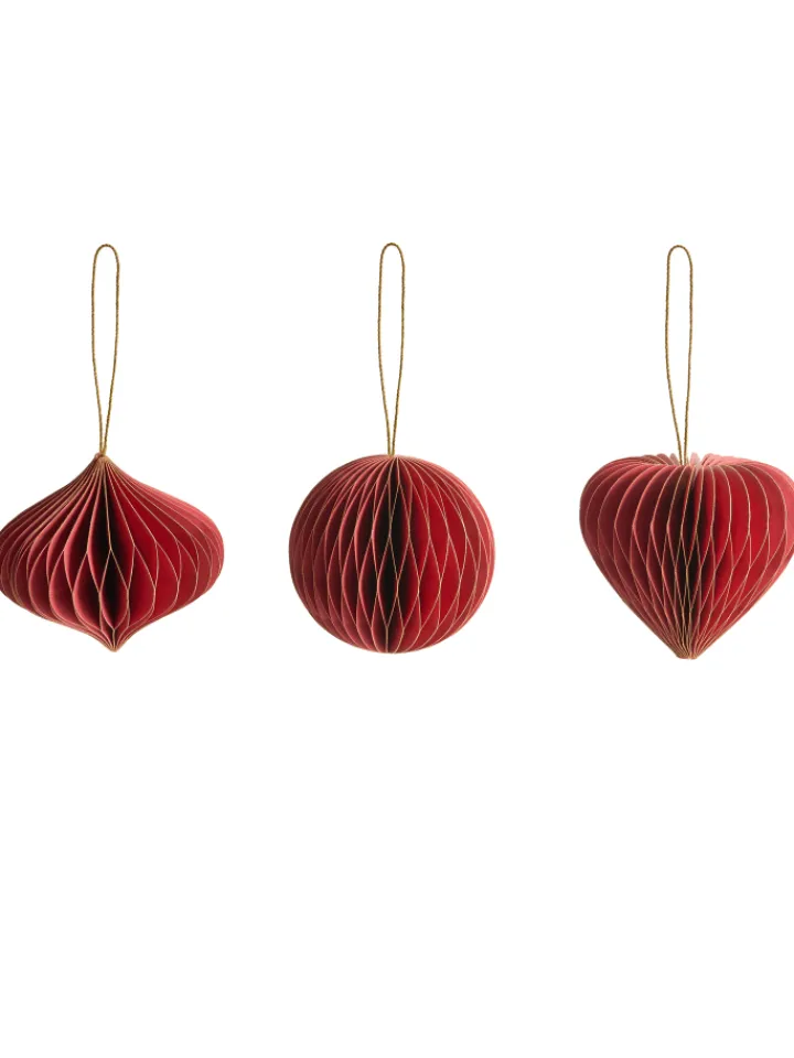 Beliani Künstliche Weihnachtsbäume<18er-Set Weihnachtsbaumkugeln SUSA in Rot