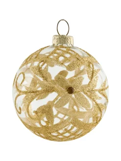 Beliani Künstliche Weihnachtsbäume<50er-Set Weihnachtsbaumkugeln SPARKLE in Rot/Gold