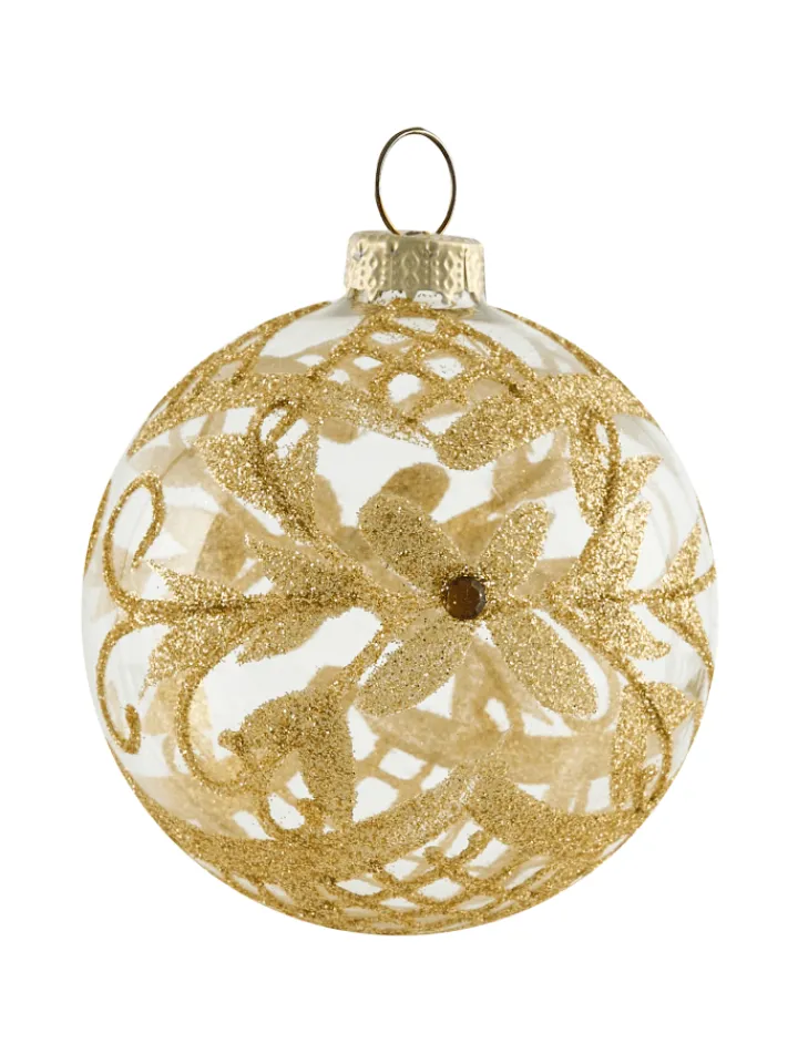 Beliani Künstliche Weihnachtsbäume<50er-Set Weihnachtsbaumkugeln SPARKLE in Rot/Gold