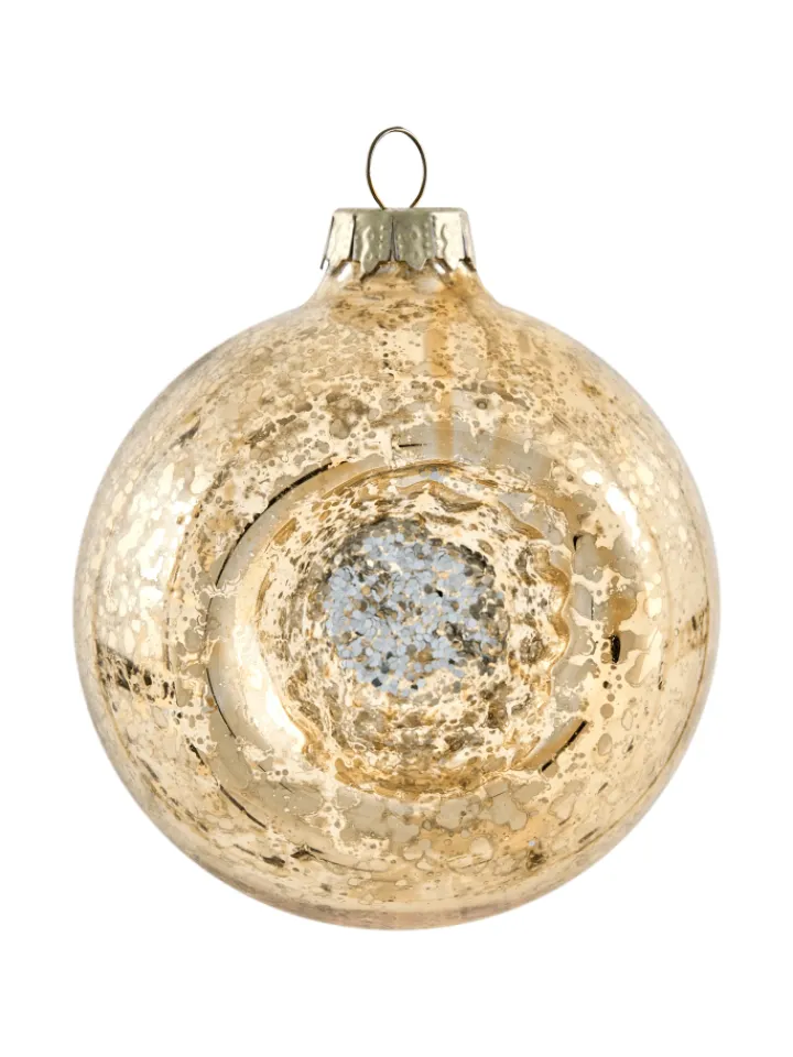 Beliani Künstliche Weihnachtsbäume<50er-Set Weihnachtsbaumkugeln SPARKLE in Rot/Gold