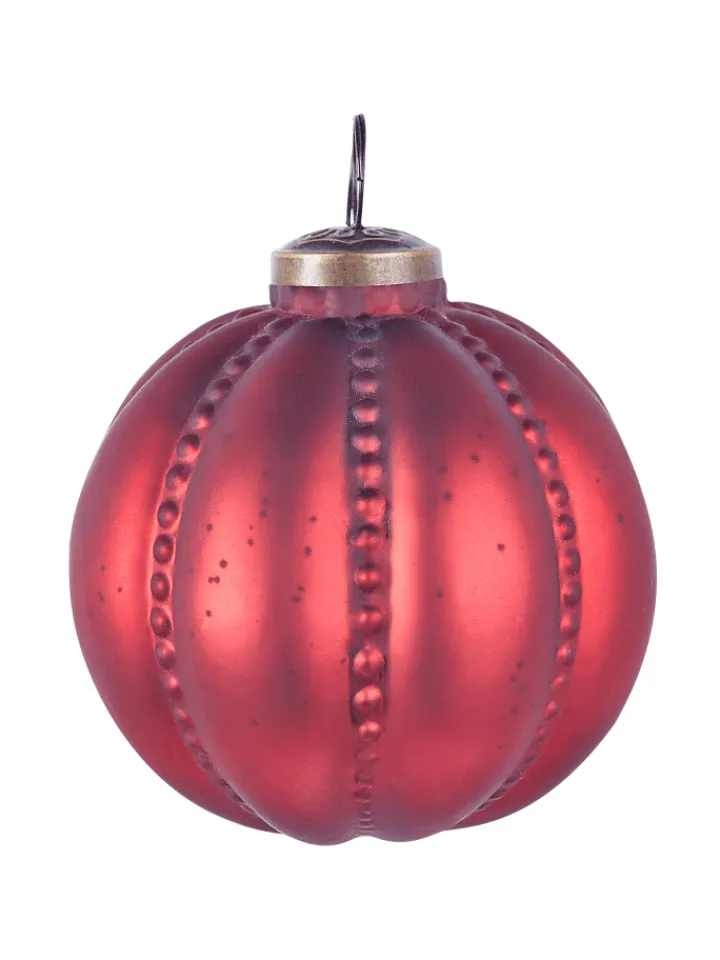 Beliani Künstliche Weihnachtsbäume<6er-Set Weihnachtsbaumkugeln ARGENTIN in Rot