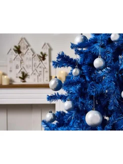 Beliani Künstliche Weihnachtsbäume<60er-Set Weihnachtsbaumkugeln TINNSJA in Silber