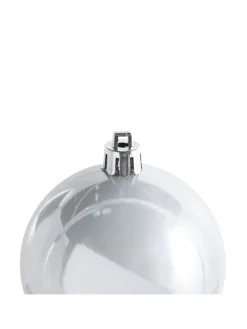 Beliani Künstliche Weihnachtsbäume<60er-Set Weihnachtsbaumkugeln TINNSJA in Silber