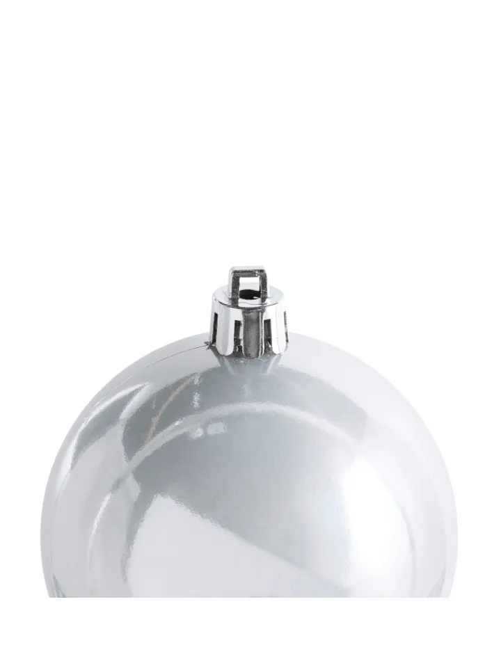 Beliani Künstliche Weihnachtsbäume<60er-Set Weihnachtsbaumkugeln TINNSJA in Silber