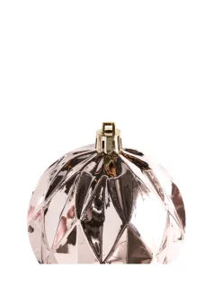 Beliani Künstliche Weihnachtsbäume<114er-Set Weihnachtsbaumkugeln GJENDE in Rosa/Gold