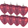 Beliani Künstliche Weihnachtsbäume<8er-Set Weihnachtsbaumkugeln FERIABLE in Rot/Gold