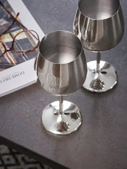 Echtwerk Gedeckter Tisch<2er-Set: Weingläser in Silber - 500 ml