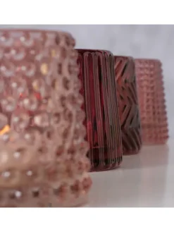 Boltze Kerzen, Vasen & Mehr<4er-Set: Windlichter ''Sabena'' in Rot/ Rosa - (H)7 cm