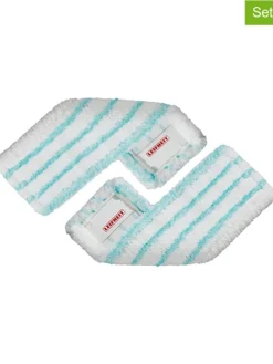 Leifheit Putz- & Waschutensilien<2er-Set: Wischbezüge "Profi XL micro duo" in Weiß/ Türkis