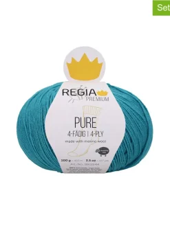 Regia Kreativbedarf & Do-It-Yourself<5er-Set: Wollgarne ''Premium Pure'' in Türkis - 5x 100 g