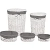 Beliani Wäschekörbe & -Ständer<1er-Set Wäschekörbe VAKARI in Grau/Weiß