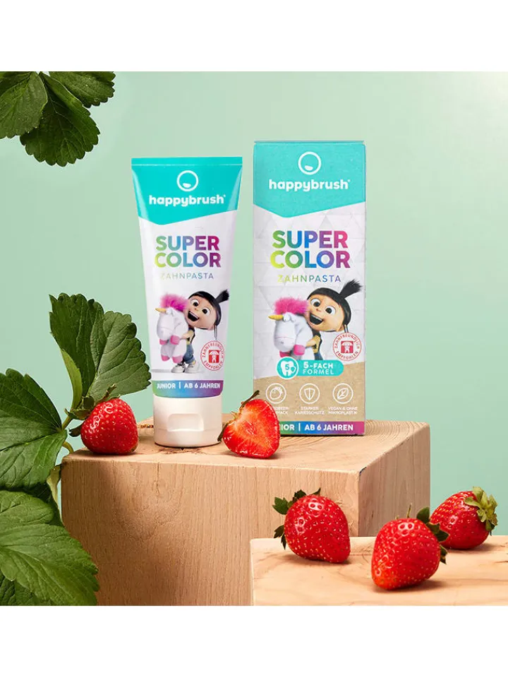 happybrush Zahn & Mundpflege<3er-Set: Zahnpasta "SuperColor" - 3x 75 ml