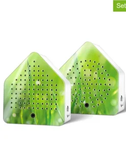 Zwitscherbox Wohndekoration<2er-Set: Zirpyboxen in Grün - (B)7 x (H)7,7 x (T)4 cm