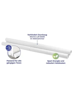 Wenko Weitere Haushaltshelfer<2er-Set: Zugluft-Stopper in Weiß - (B)80 x (H)13 cm