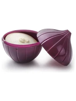 Ibili Aufbewahren & Servieren<2er-Set: Zwiebel-Frischhalteboxen in Lila - (H)12 x Ø 11 cm
