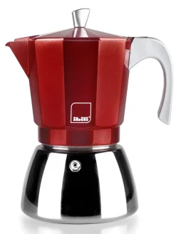 Ibili Küchenelektronik<Espressokocher ''Elba'' in Rot/ Silber - 600 ml