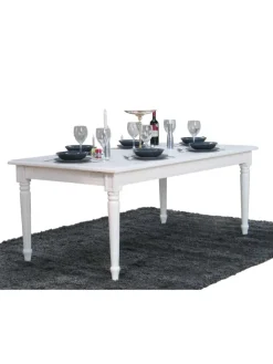 ebuy24 Möbel-Sets<Essgruppe Amaretta (7-teilig) Weiß/Beige 180 x 100 cm
