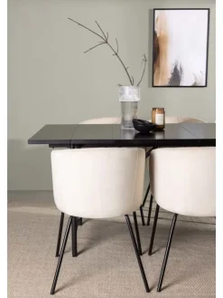 ebuy24 Möbel-Sets<Essgruppe Astrid 9 (7-teilig) Schwarz 90 x 200 cm