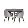 ebuy24 Möbel-Sets<Essgruppe Dipp 1 (5-teilig) Beige Und Dunkelgrau 115 x 115 cm