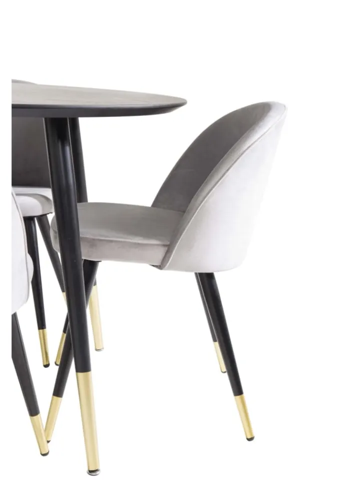 ebuy24 Möbel-Sets<Essgruppe Dipp 1 (5-teilig) Beige Und Dunkelgrau 115 x 115 cm