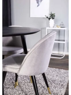 ebuy24 Möbel-Sets<Essgruppe Dipp 1 (5-teilig) Beige Und Dunkelgrau 115 x 115 cm