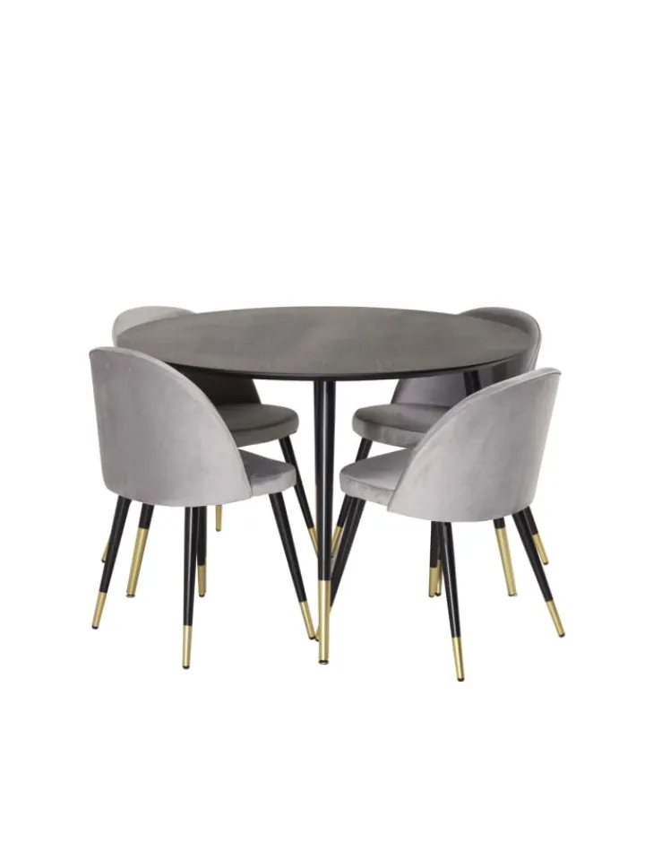 ebuy24 Möbel-Sets<Essgruppe Dipp 2 (5-teilig) Schwarz 115 x 115 cm