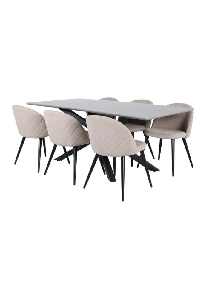 ebuy24 Möbel-Sets<Essgruppe Piazza 20 (7-teilig) Beige 90 x 180 cm