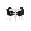 ebuy24 Möbel-Sets<Essgruppe Plaza 4 (5-teilig) Schwarz 100 x 100 cm