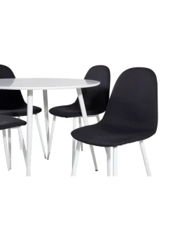 ebuy24 Möbel-Sets<Essgruppe Plaza 4 (5-teilig) Schwarz 100 x 100 cm