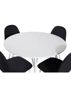 ebuy24 Möbel-Sets<Essgruppe Plaza 4 (5-teilig) Schwarz 100 x 100 cm