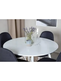 ebuy24 Möbel-Sets<Essgruppe Plaza 4 (5-teilig) Schwarz 100 x 100 cm