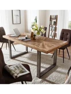 KADIMA DESIGN Tische<Esstisch Mango Massivholz Esszimmertisch 180x76,5x90, Küchentisch