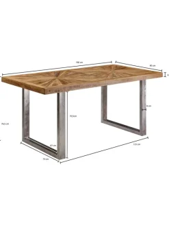 KADIMA DESIGN Tische<Esstisch Mango Massivholz Esszimmertisch 180x76,5x90, Küchentisch