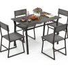 COSTWAY Möbel-Sets<Esstisch Set 5-teilig in Grau