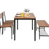 COSTWAY Möbel-Sets<Esstisch Set 4-teilig in Hellbraun
