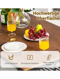COSTWAY Möbel-Sets<Esstisch Set 4-teilig in Hellbraun