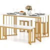 COSTWAY Möbel-Sets<Esstisch Set 4-teilig in Weiß