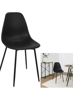 Rétro Chic Sitzmöbel<Esszimmerstuhl ''Gustav'' in Schwarz - (B)50,7 x (H)84,8 x (T)45,5 cm