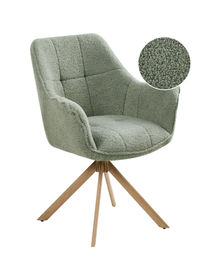 Beliani Sitzmöbel<Esszimmerstuhl HAYDEN in Grün/Braun - (W) 64 x (H) 85 x (L) 69 cm