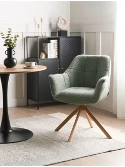 Beliani Sitzmöbel<Esszimmerstuhl HAYDEN in Grün/Braun - (W) 64 x (H) 85 x (L) 69 cm