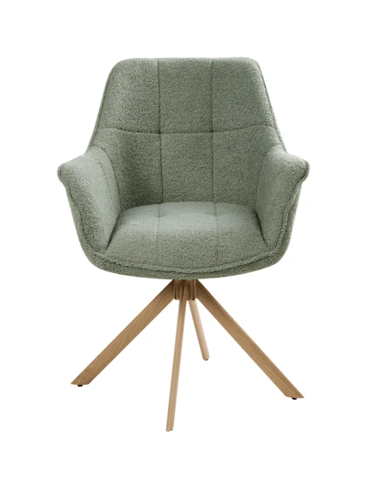 Beliani Sitzmöbel<Esszimmerstuhl HAYDEN in Grün/Braun - (W) 64 x (H) 85 x (L) 69 cm