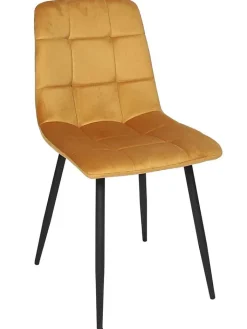 Rétro Chic Sitzmöbel<Esszimmerstuhl ''Mateo'' in Gelb - (B)45 x (H)88 x (T)52 cm